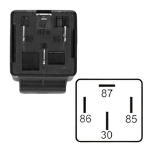 Relé aux universal 12V 40A, 4 term. con soporte