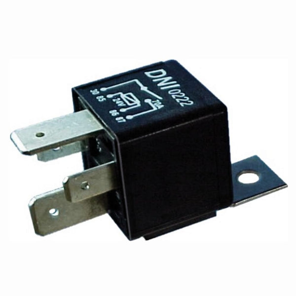 Relé aux universal 24V 70A, 4 term. con soporte