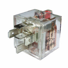 Relé aux inversor acrílico c/LED y fusible 40/30A 12V, 5 term.