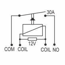 Relé aux 12V, 4 term. Mitsubishi (30A)